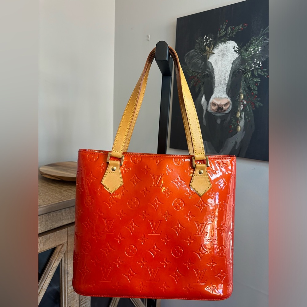 Louis Vuitton Orange Vernis Houston Shoulder Bag